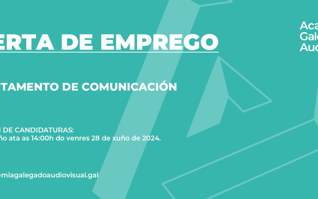 Oferta de emprego na Academia Galega do Audiovisual